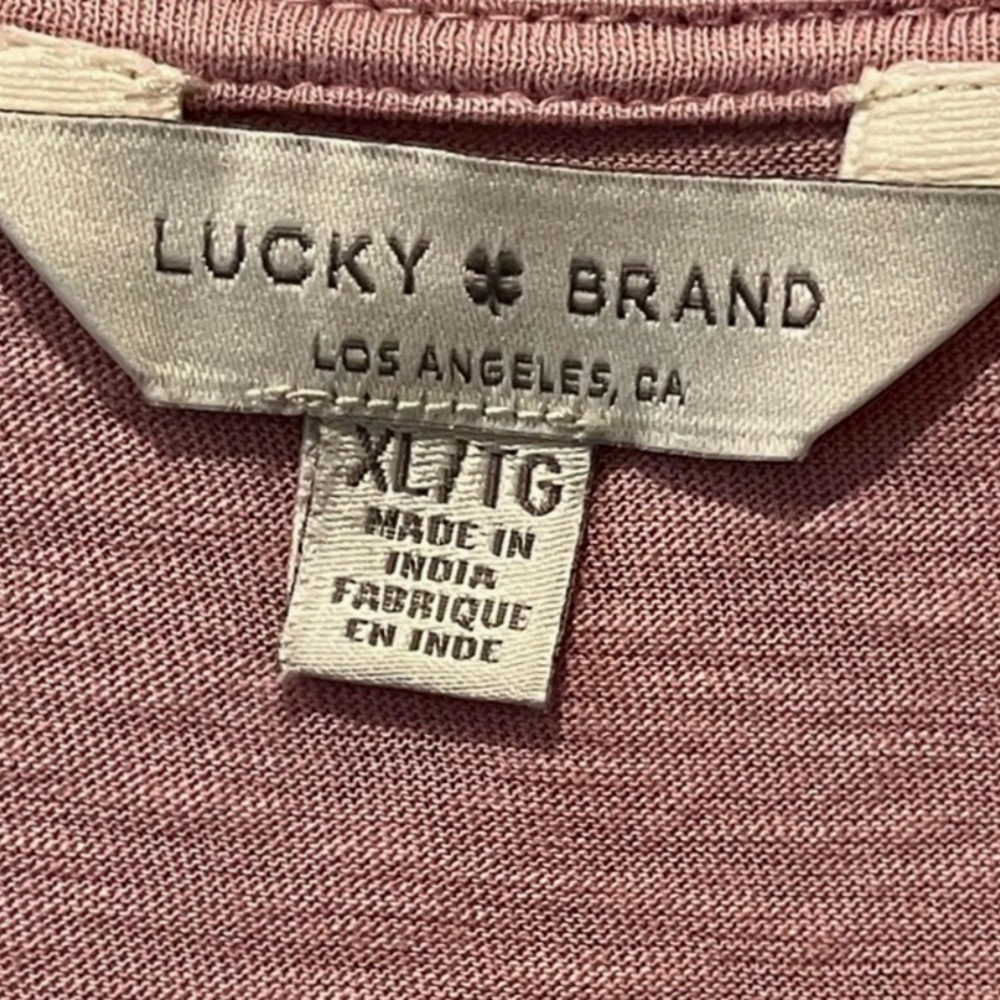 Lucky Brand Light Pink Embroidered Short Sleeve Peasant Blouse Women’s Size XL - Picture 8 of 10